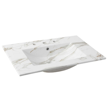 Ancillary 3-Hole 20 in. W x 18.25 in. D Classic Contemporary Rectangular Ceramic Single Sink Basin Vanity Top